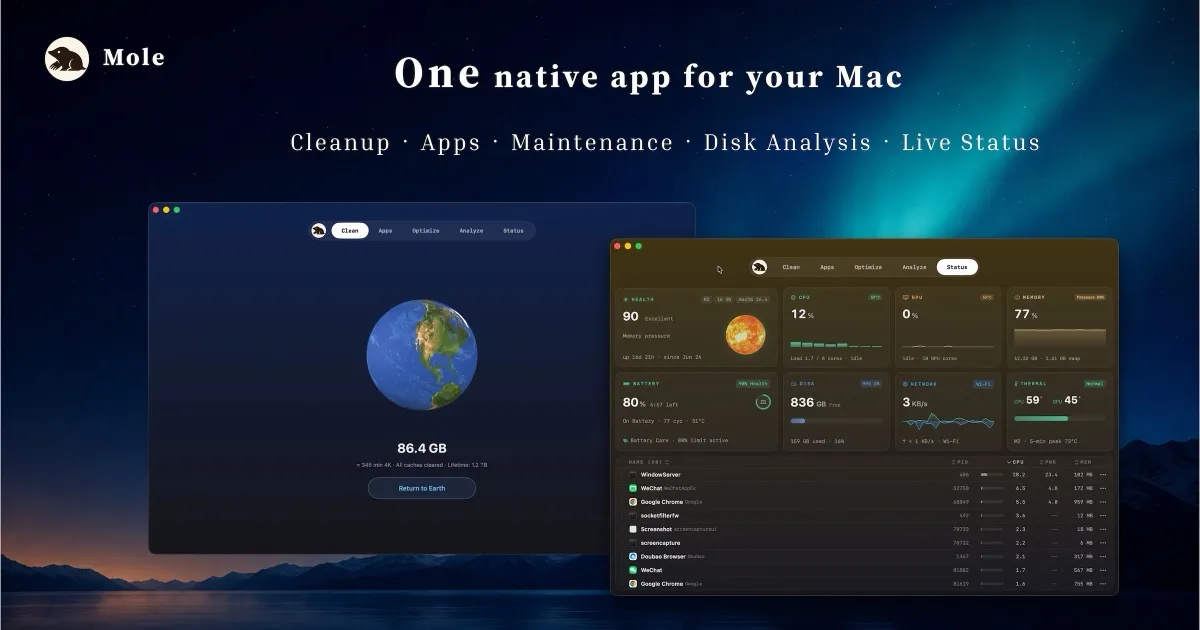 Mole for Mac interface